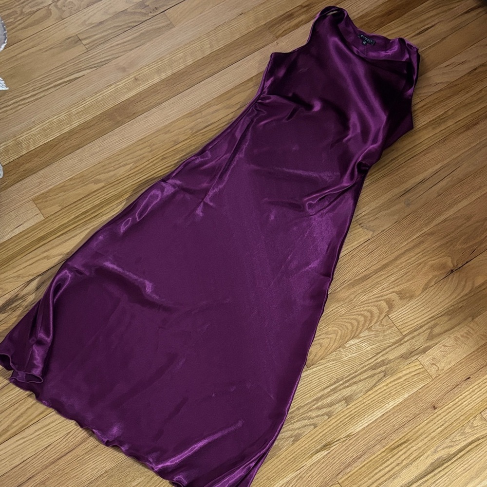 Express Purple Satin Dress, washed never worn - Picture 5 of 7